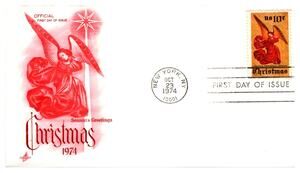 Scott #1546 Christmas Angel 1974 First Day Cover FDC Artcraft Unaddressed